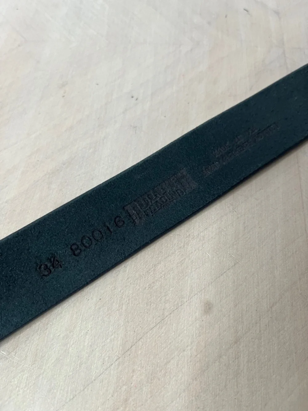 Duluth Trading Co Black Leather Men's Belt with Brass Buckle Size 34